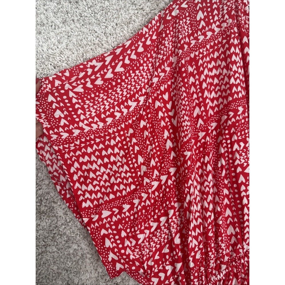 NWT Victoria's Secret Red Heart Print SCover-Up Tunic Cardigan One Size - Picture 3 of 9